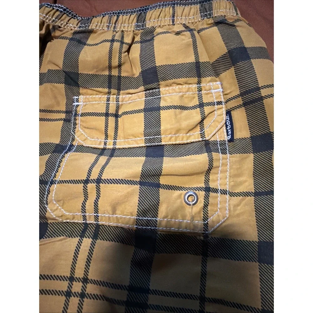 Barbour Men's Swim Shorts Size L Staple Tartan Yellow Plaid